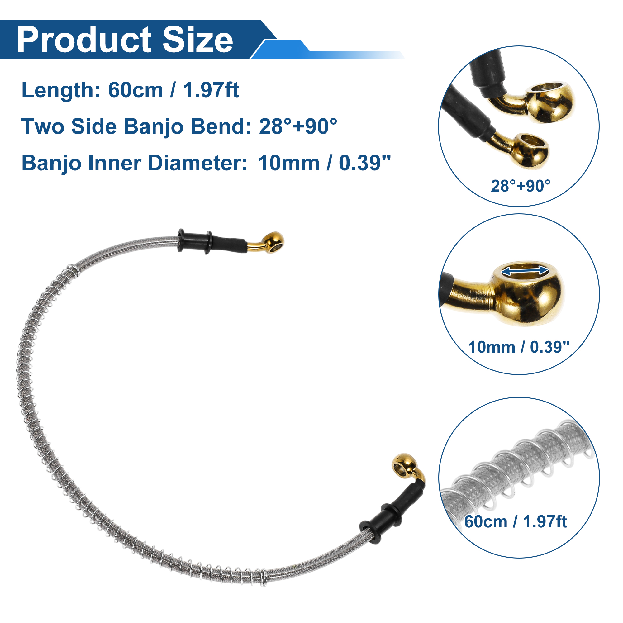 UXCELL 60cm Motorcycle Brake C - Braided Line 评论和价格