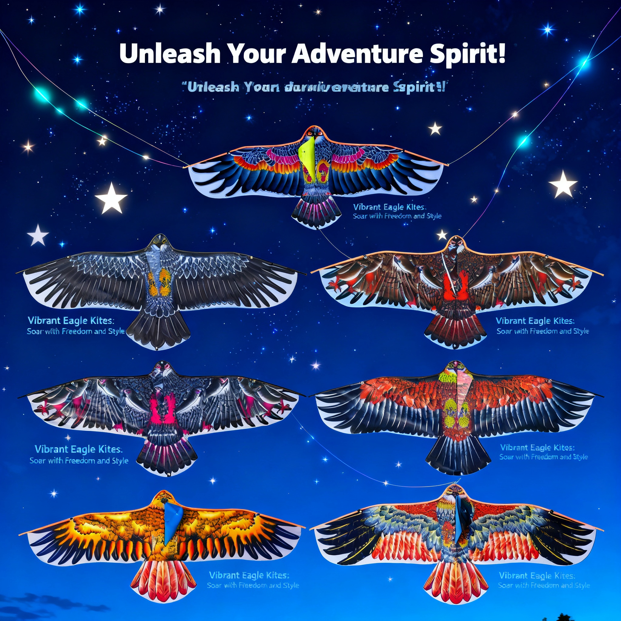 1.1m Eagle Kite With 30m Kite  - Fly Line 评论和价格